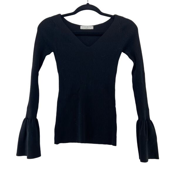 Sandro Black Flared Sleeve Sweater - Picture 1 of 4